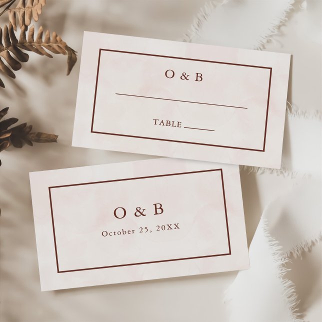 Minimalist Modern Elegant Wedding Place Card (Creator Uploaded)