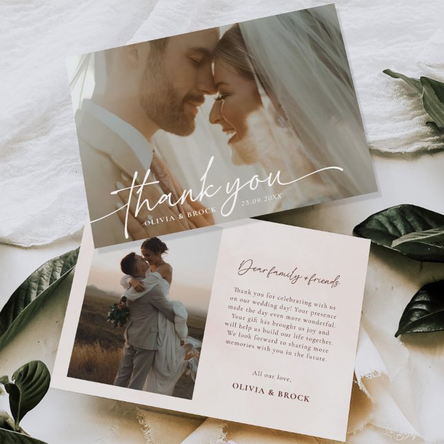 Minimalist Modern Elegant Wedding Thank You Card (Creator Uploaded)