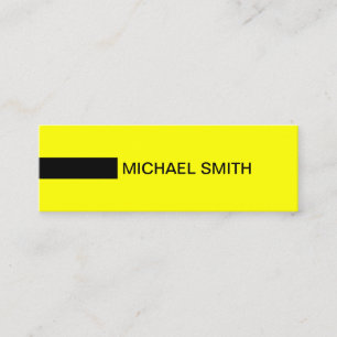 Minimalist Modern Elegant Yellow Black Mini Business Card