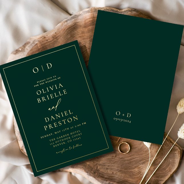 Minimalist Modern Emerald Green Gold Wedding (Creator Uploaded)