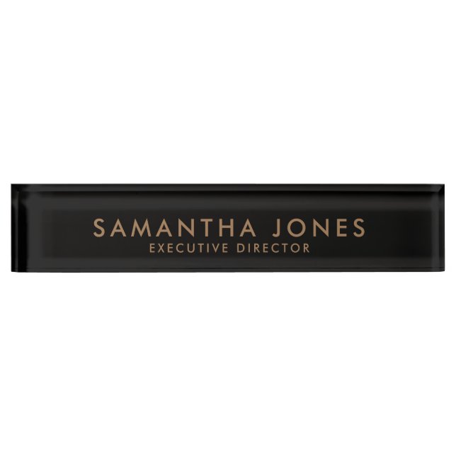 Minimalist Modern Exective Desk Name Plate (Front)