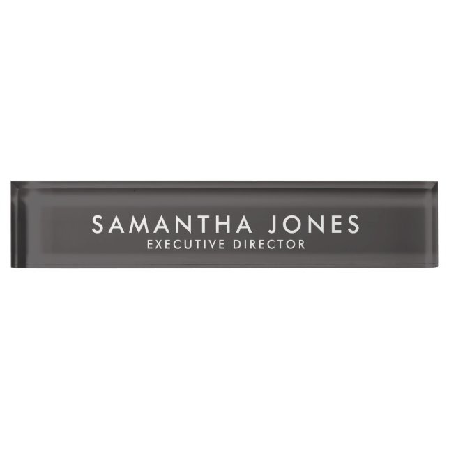 Minimalist Modern Exective Desk Name Plate (Front)