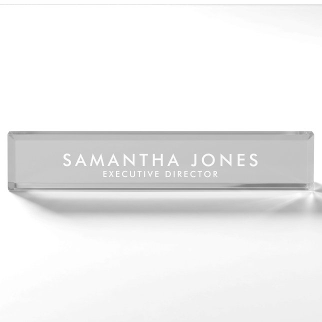Minimalist Modern Exective Desk Name Plate (Front)