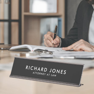 Minimalist Modern Executive Professional Lawyer Desk Name Plate