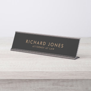 Minimalist Modern Executive Professional Lawyer Desk Name Plate