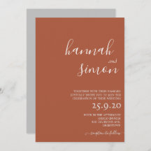 Minimalist Modern Fall Wedding Invitation