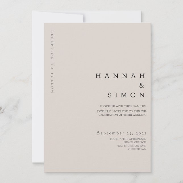 Minimalist Modern Fall Wedding Invitation (Front)