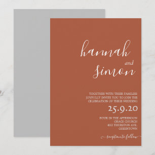 Minimalist Modern Fall Wedding Invitation Autumn