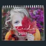Minimalist modern family photo 2024 calendar<br><div class="desc">A modern photo calendar with a minimalist handwritten typography,  to customise with your family pictures,  a perfect way to start the year 2024. Fully customisable text colours.</div>