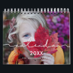 Minimalist modern family photo 2025 calendar<br><div class="desc">A modern photo calendar with a minimalist handwritten typography,  to customise with your family pictures,  a perfect way to start the year 2025. Fully customisable text colours.</div>