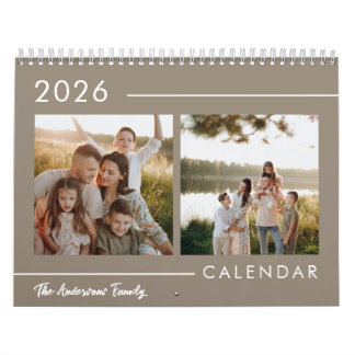 Minimalist Modern Family Photo 2026 Calendar