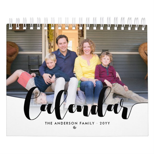Minimalist Modern Family Photo Create Your Own Calendar (Cover)