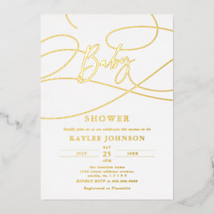 Minimalist Modern Fancy Script "Baby" Shower