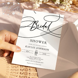 Minimalist Modern Fancy Script "Bridal" Shower Invitation