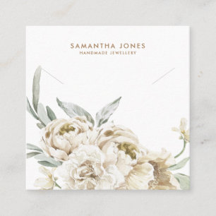 Minimalist Modern Floral Necklace Display Square Business Card