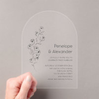 Minimalist Modern Floral Sketch Elegant Wedding
