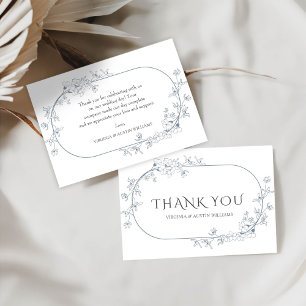 Minimalist Modern Floral Wedding Thank You Card