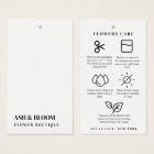Minimalist Modern Flowers Care Florist Hang Tags