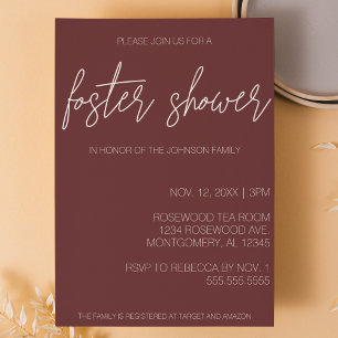 Minimalist Modern Foster Care Baby/Child Shower Invitation