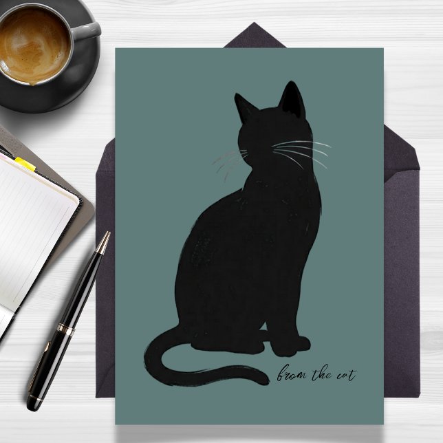 Minimalist Modern From the Cat Birthday Card (Minimalist Modern From the Cat Birthday Card)
