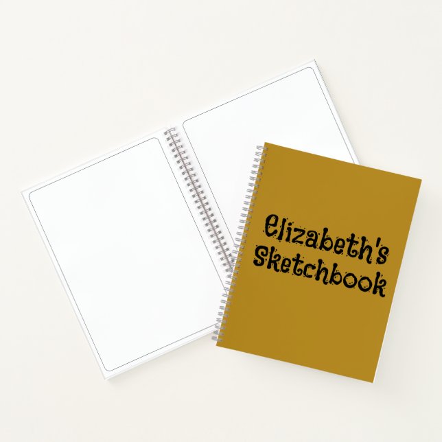 Minimalist Modern Funky Script Custom Sketchbook Notebook (Inside)