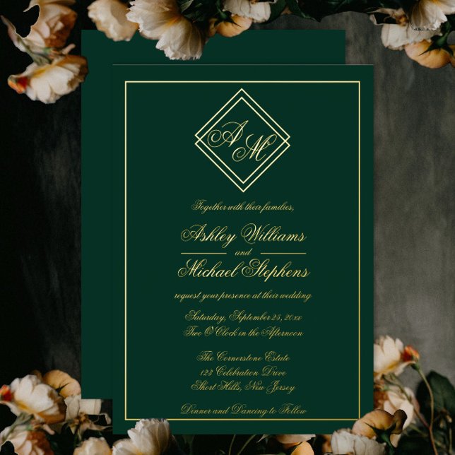 Minimalist Modern Geometric Monogram Wedding Foil  (Creator Uploaded)