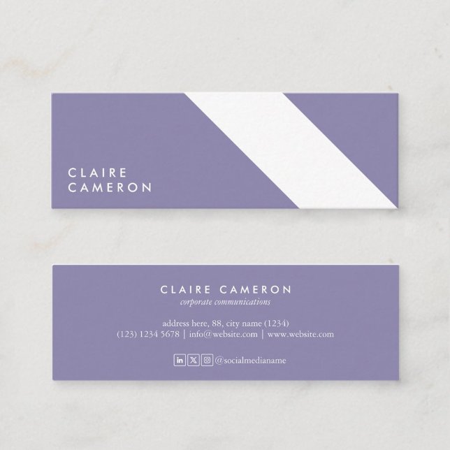 minimalist modern geometric pattern lavender mini business card (Creator Uploaded)