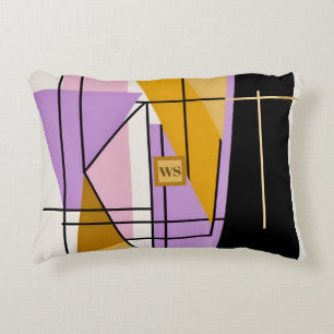 Minimalist modern geometric triangle monogram decorative cushion