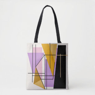 Minimalist modern geometric triangles stylish tote bag