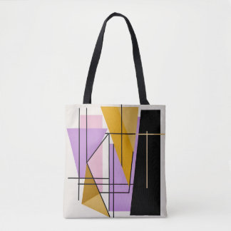 Minimalist modern geometric triangles stylish tote bag