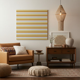 Minimalist Modern Gold and Silver Stripes Canvas Print
