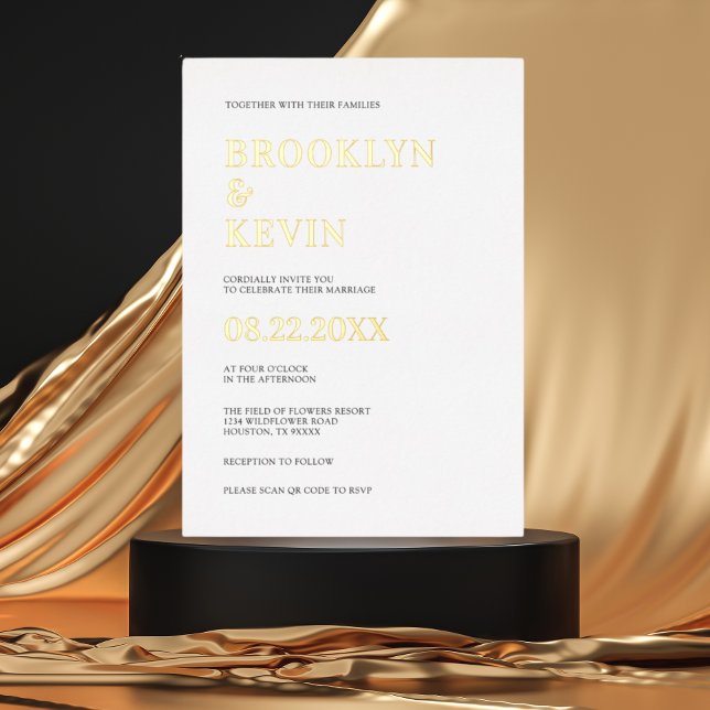 Minimalist Modern Gold Wedding | QR Code (Creator Uploaded)