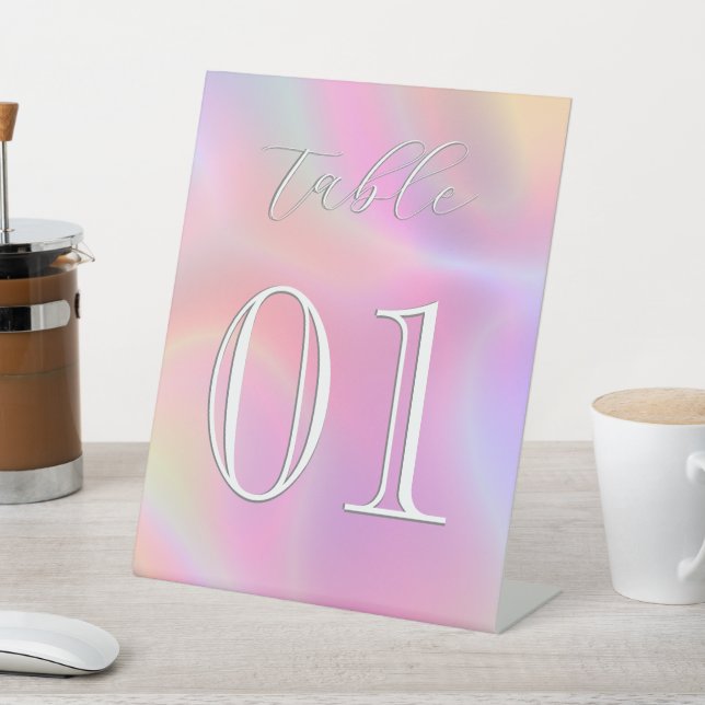 Minimalist, Modern, Gradient, Custom Number Pedestal Sign (In SItu)