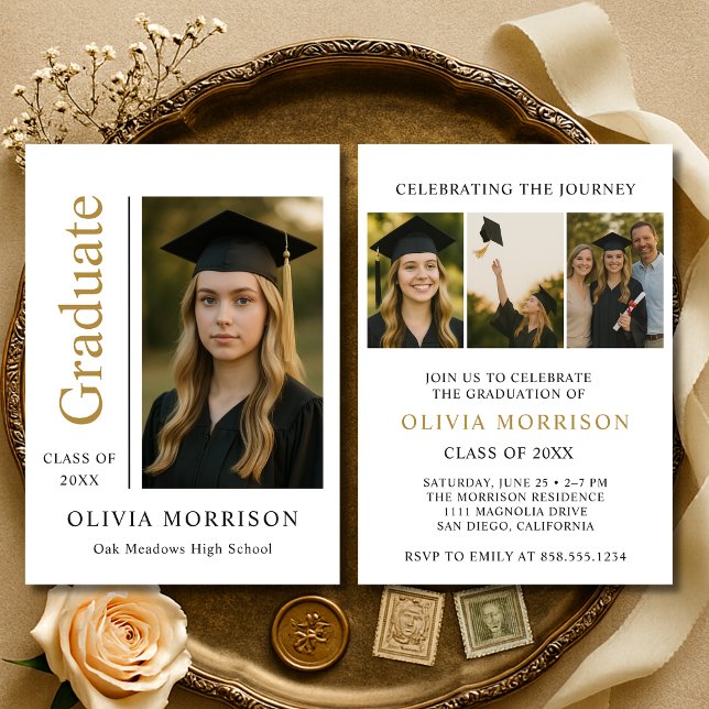 Minimalist Modern Graduation Party Photo Invitation (Creator Uploaded)
