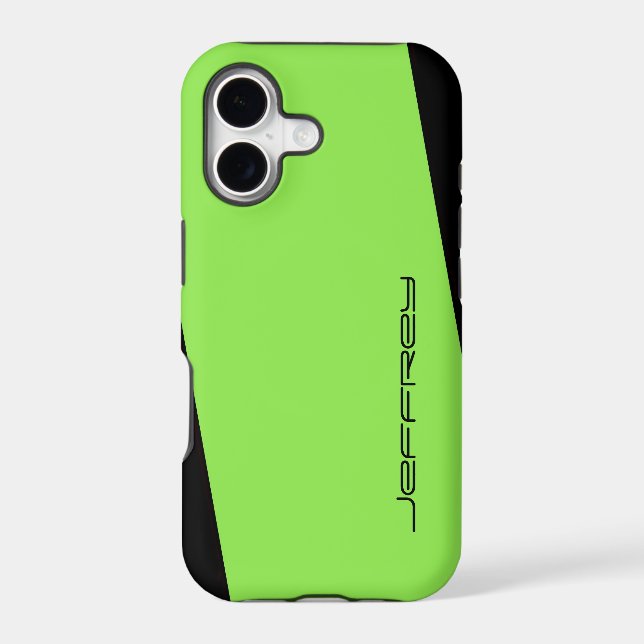 Minimalist Modern Green and Black, Your Name (Back)