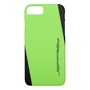Minimalist Modern Green and Black, Your Name iPhone 8/7 Case