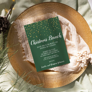 Minimalist Modern Green Christmas Brunch Gold