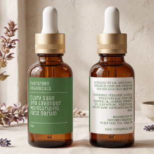 minimalist modern green dropper bottle label