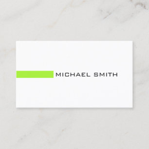 Minimalist Modern Green Lizard Elegant White Business Card