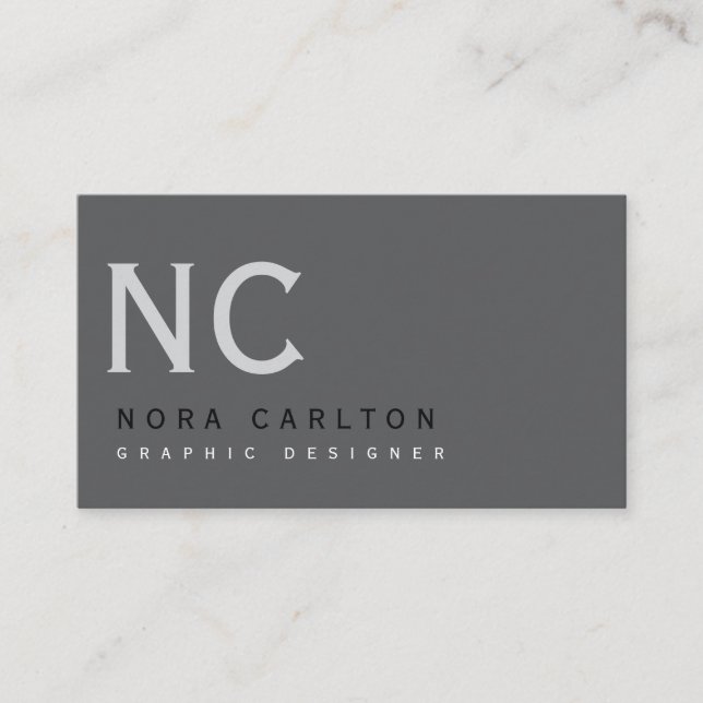 Minimalist Modern Grey Business Card (Front)