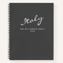 Minimalist Modern Grey Personalised Travel Journal