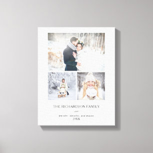 Minimalist Modern Grid Three Photos Canvas Print