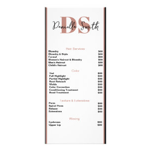 Minimalist Modern Hairstylist QR Code Rack Card