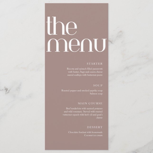 Minimalist Modern Handwriting Wedding Dinner  Menu (Front)