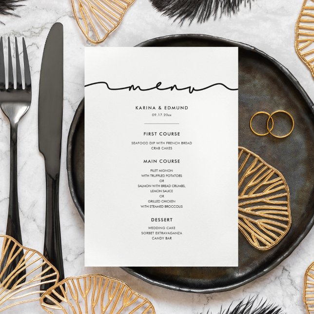 Minimalist modern handwritten calligraphy menu (Creator Uploaded)