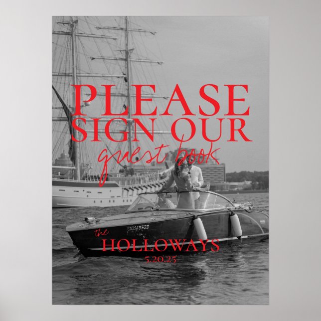 Minimalist Modern Handwritten Guest Book Sign (Front)