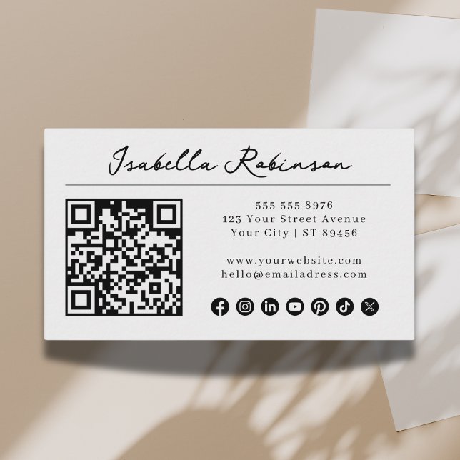 Minimalist Modern Handwritten Script Business Card (Creator Uploaded)
