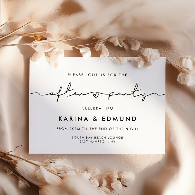 Minimalist modern handwritten wedding after party invitation (Creator Uploaded)