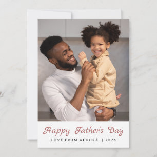 Minimalist Modern Happy Fathers Day 1 Photo Holiday Card