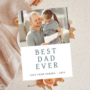 Minimalist Modern Happy Fathers Day 1 Photo Holiday Card